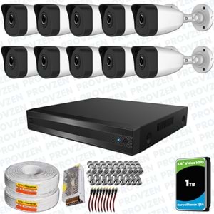 Provzen RV HiLook 10 Kameralı Full HD Geniş Açı Güvenlik Kamerası