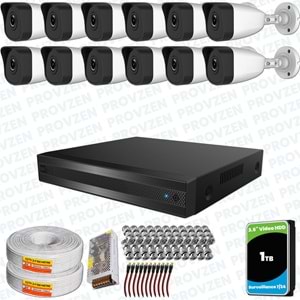 Provzen RV HiLook 12 Kameralı Full HD Geniş Açı Güvenlik Kamerası