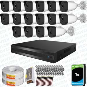 Provzen RV HiLook 16 Kameralı Full HD Geniş Açı Güvenlik Kamerası