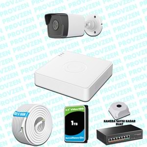 Provzen Hikvision 1 IP Kameralı 4MP 1440P Mikrofonlu Güvenlik Kamerası
