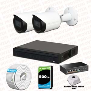 Provzen Dahua 2 Kameralı IP 1080P Gece Görüşlü Güvenlik Kamerası