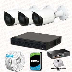 Provzen Dahua 3 Kameralı IP 1080P Gece Görüşlü Güvenlik Kamerası