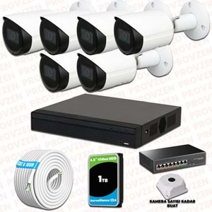 Provzen Dahua 6 Kameralı IP 1080P Gece Görüşlü Güvenlik Kamerası