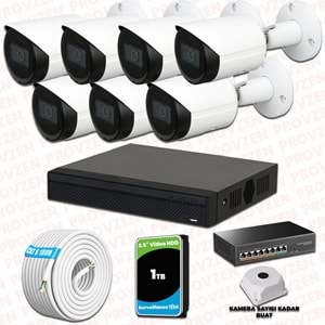 Provzen Dahua 7 Kameralı IP 1080P Gece Görüşlü Güvenlik Kamerası