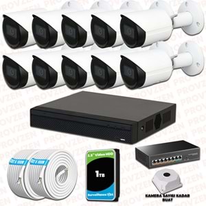 Provzen Dahua 10 Kameralı IP 1080P Gece Görüşlü Güvenlik Kamerası