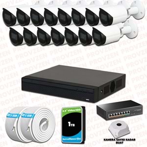Provzen Dahua 15 Kameralı IP 1080P Gece Görüşlü Güvenlik Kamerası