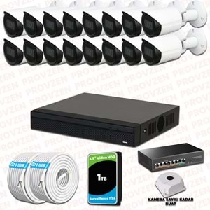 Provzen Dahua 16 Kameralı IP 1080P Gece Görüşlü Güvenlik Kamerası