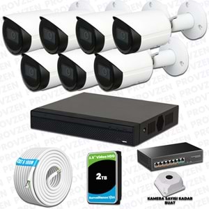 Provzen Dahua 7 IP Kameralı 1440P Gece Görüşlü Güvenlik Kamerası Seti
