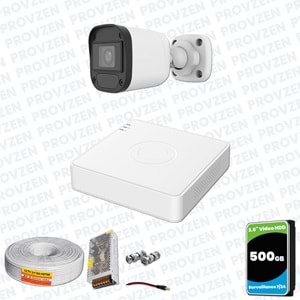 Provzen Hikvision Unv 1'li Full HD Güvenlik Kamerası Set Gece Görüş, Mikrofon, Olay Anında Bildirim