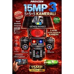 4 Kameralı Çift Solarlı 4G Güneş Enerjili PTZ Güvenlik Kamerası 15MP 4 Lens PIR İnsan Algılama IP66