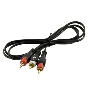 POWERMASTER PM-9486 2 RCA ERKEK + 3.5 MM STEREO ERKEK 1.5 METRE 1.KALİTE KABLO