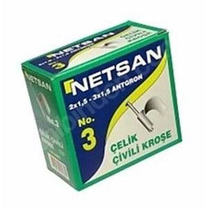 NETSAN 2X1,5 -3X1,5 ANTGRON NO:3 100LÜ PAKET ÇELİK ÇİVİLİ KROŞE