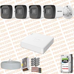 PROVZEN HİKVİSİON 4 KAMERA FULLHD GÜVENLİK KAMERASI SET 500GB HDD