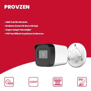 Provzen Hikvision 5 Kameralı Full HD Geniş Açı Güvenlik Kamerası 1TB