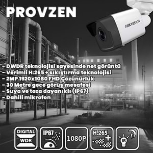 PROVZEN HIKVISION 1 KAMERALI İP KAMERA SETİ 1080P MİKROFONLU