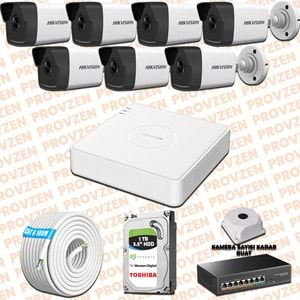 PROVZEN HIKVISION 7 KAMERALI İP KAMERA SETİ 1080P MİKROFONLU