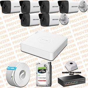 PROVZEN HIKVISION 6 KAMERALI İP KAMERA SETİ 4MP 1440P MİKROFONLU