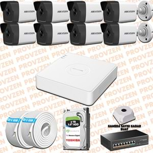 PROVZEN HIKVISION 8 KAMERALI İP KAMERA SETİ 4MP 1440P MİKROFONLU