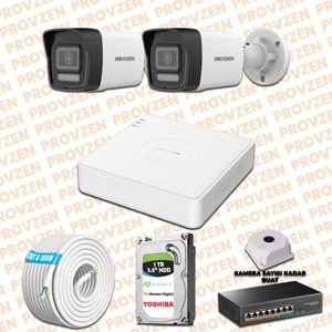 PROVZEN HIKVISION 2 İP KAMERALI 4MP HİBRİT COLORVU KAMERA SETİ