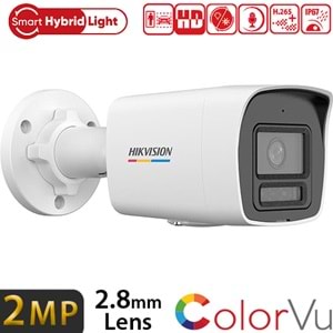 HIKVISION (DS-2CD1027G2H-LIUF) 2MP 2,8MM SDKART SESLİ COLORVU SMART HYBRID LIGHT IP BULLET KAM. 30MT