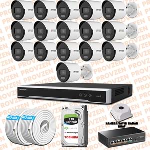 Provzen Hikvision 16 İp Kameralı 4mp Colorvu Dahili Mikrofon Set
