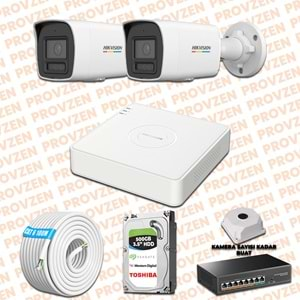 PROVZEN HIKVISION 2 İP KAMERALI COLORVU HİBRİT GÜVENLİK KAMERASI