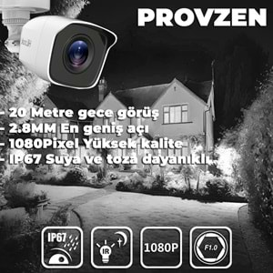 PROVZEN RV HİLOOK GÜVENLİK KAMERASI SETİ 3 KAMERA GENİŞ AÇI