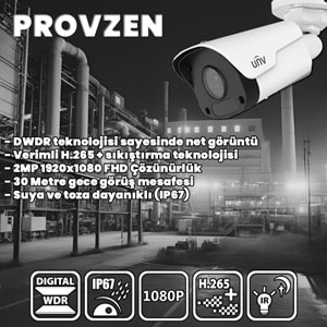 PROVZEN UNV İP GÜVENLİK KAMERASI SETİ 2 KAMERA FULLHD İP SET