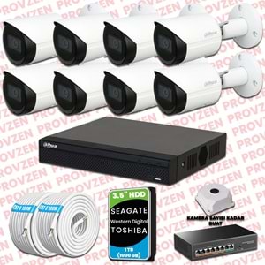 PROVZEN DAHUA 8 KAMERALI İP KAMERA SETİ 1080P GECE GÖRÜŞLÜ