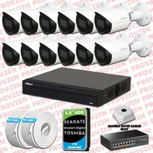 PROVZEN DAHUA 12 KAMERALI İP KAMERA SETİ 1080P GECE GÖRÜŞLÜ