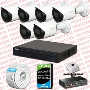 PROVZEN DAHUA 6 KAMERALI İP KAMERA SETİ 1440P GECE GÖRÜŞLÜ