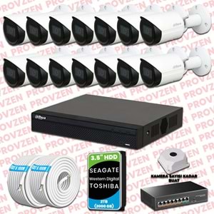 PROVZEN DAHUA 14 KAMERALI İP KAMERA SETİ 1440P GECE GÖRÜŞLÜ