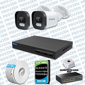 Provzen Zanuo 2 Kameralı 1080P Mikrofonlu IP Güvenlik Kamera Seti