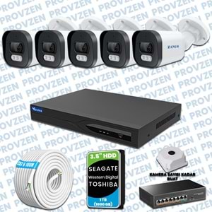 PROVZEN ZANUO 5 KAMERALI İP KAMERA SETİ 1080P MİKROFONLU
