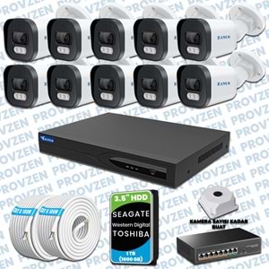 PROVZEN ZANUO 10 KAMERALI İP KAMERA SETİ 1080P MİKROFONLU