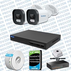 PROVZEN ZANUO 2 KAMERALI İP KAMERA SETİ 1440P MİKROFONLU