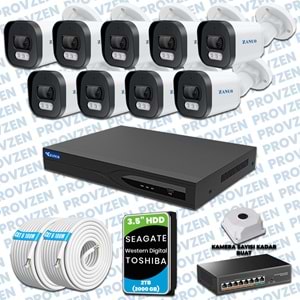 PROVZEN ZANUO 9 KAMERALI İP KAMERA SETİ 1440P MİKROFONLU