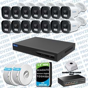 PROVZEN ZANUO 14 KAMERALI İP KAMERA SETİ 1440P MİKROFONLU