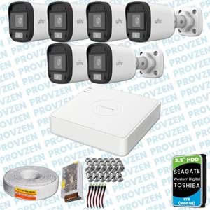 PROVZEN UNV 6 KAMERALI 7/24 RENKLİ GÜVENLİK KAMERASI MİKROFONLU