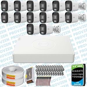 PROVZEN UNV 14 KAMERALI 7/24 RENKLİ GÜVENLİK KAMERASI MİKROFONLU