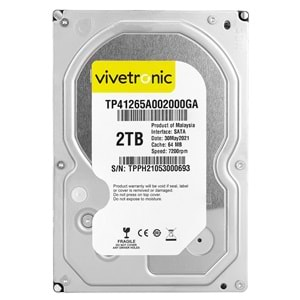 2 TB VİVETRONİC TP41265A002000GA GREEN HDD 3.5 64 MB 7200RPM