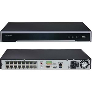 HAIKON (DS-7616NI-Q2/16P) 16 KANAL 1xHDMI (4K desT. 1xVGA(FHD), 1xSES, 2x8TB POE NVR KAYIT CİHAZI