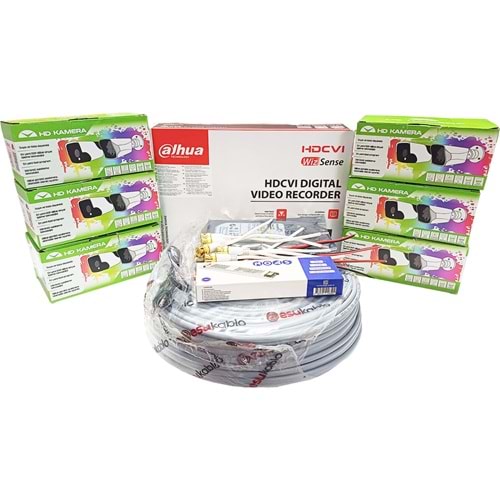 Dahua 6’lı Full HD Güvenlik Kamerası Seti Renkli Gece Görüşlü, SMD Plus Destekli