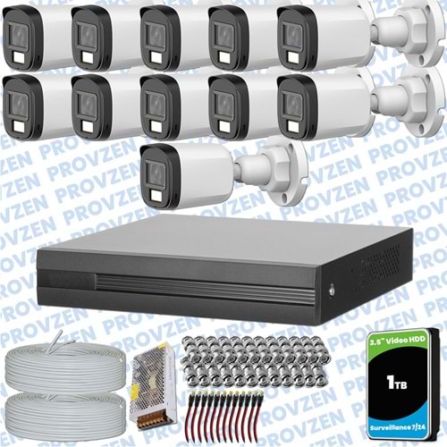 Provzen Dahua 13 Kameralı Full HD Fullcolor Mikrofonlu Güvenlik Kamerası