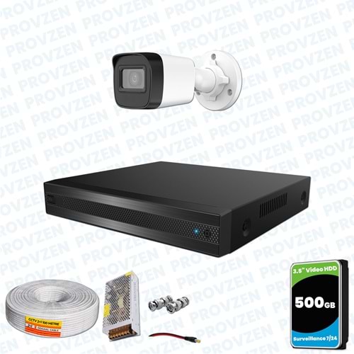 Provzen Hikvision RV 1 Kameralı Full HD Geniş Açı Güvenlik Kamerası 500GB