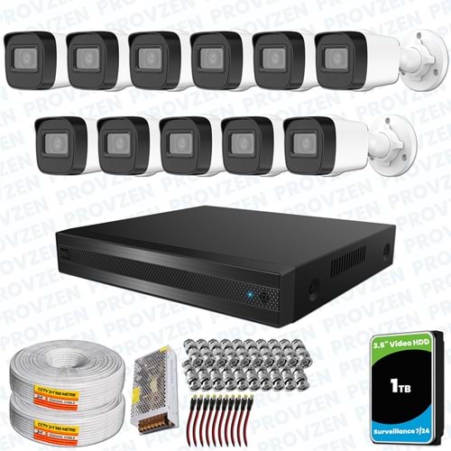 Provzen Hikvision RV 11 Kameralı Full HD Geniş Açı Güvenlik Kamerası 1TB