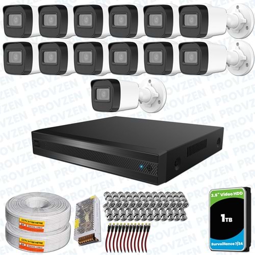 Provzen Hikvision RV 13 Kameralı Full HD Geniş Açı Güvenlik Kamerası 1TB