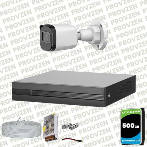 Provzen Dahua Full HD 1 Kameralı Güvenlik Kamerası + 500GB HDD