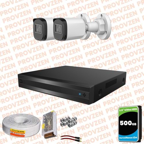 Provzen Rivo Dahua 2 Kameralı Full HD Güvenlik Kamerası 500GB