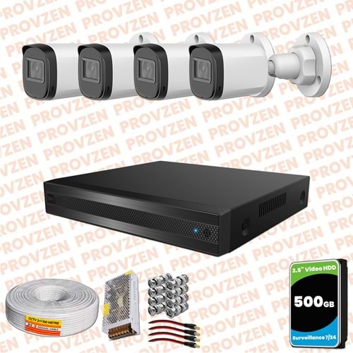 Provzen Rivo Dahua 4 Kameralı Full HD Güvenlik Kamerası 500GB